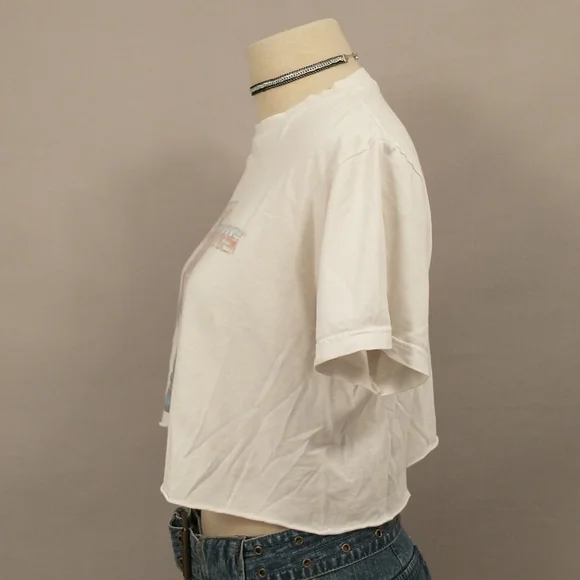 Vintage Transformers T Shirt Cut Off to Crop Soft & Worn Graphic Tee 2007 Robot - Picture 5 of 11